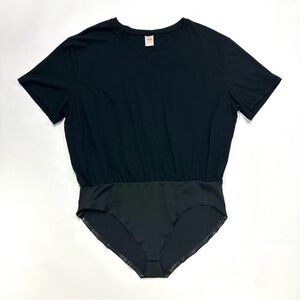 Smash + Tess black The T shirt bodysuit short sleeve cotton top bodysuit Large